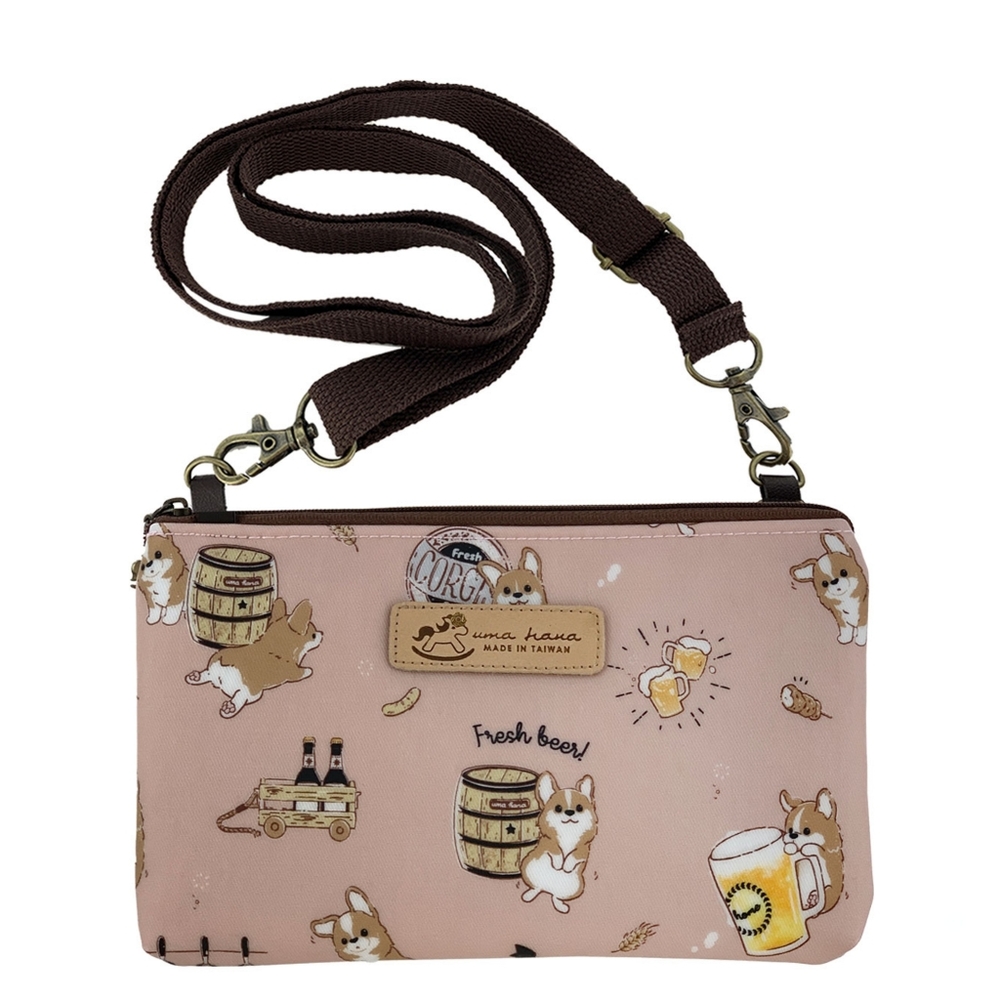Waterproof Corgi Beer Crossbody Shoulder Phone Purse
